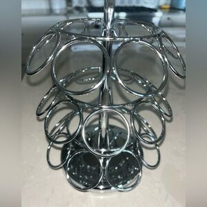 Keurig Rotating K Cup Holder Carousel 27 Coffee Pods Silver Storage Rack